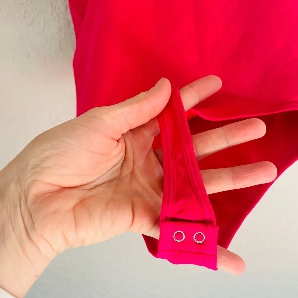 Free People Skinny Strap Pink Bodysuit